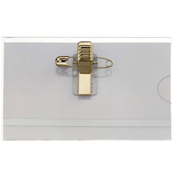 Badges avec clip et épingle - 91 x 57 mm PAVO Lot de 50