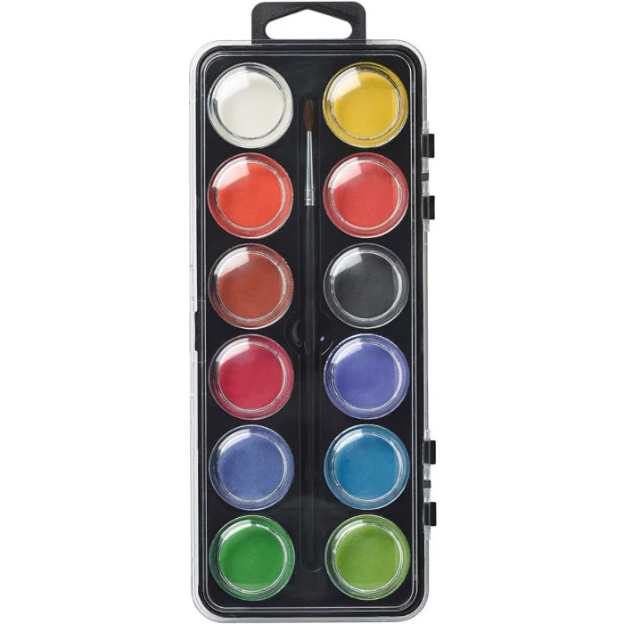 Boîte de peinture - Pastilles de gouache - 12 couleurs LEFRANC