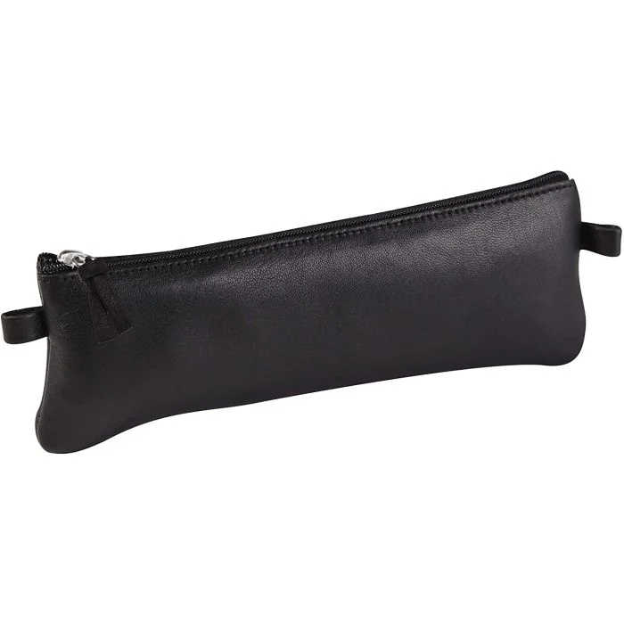 Trousse plate pour stylos - Cuir Noir CLAIREFONTAINE