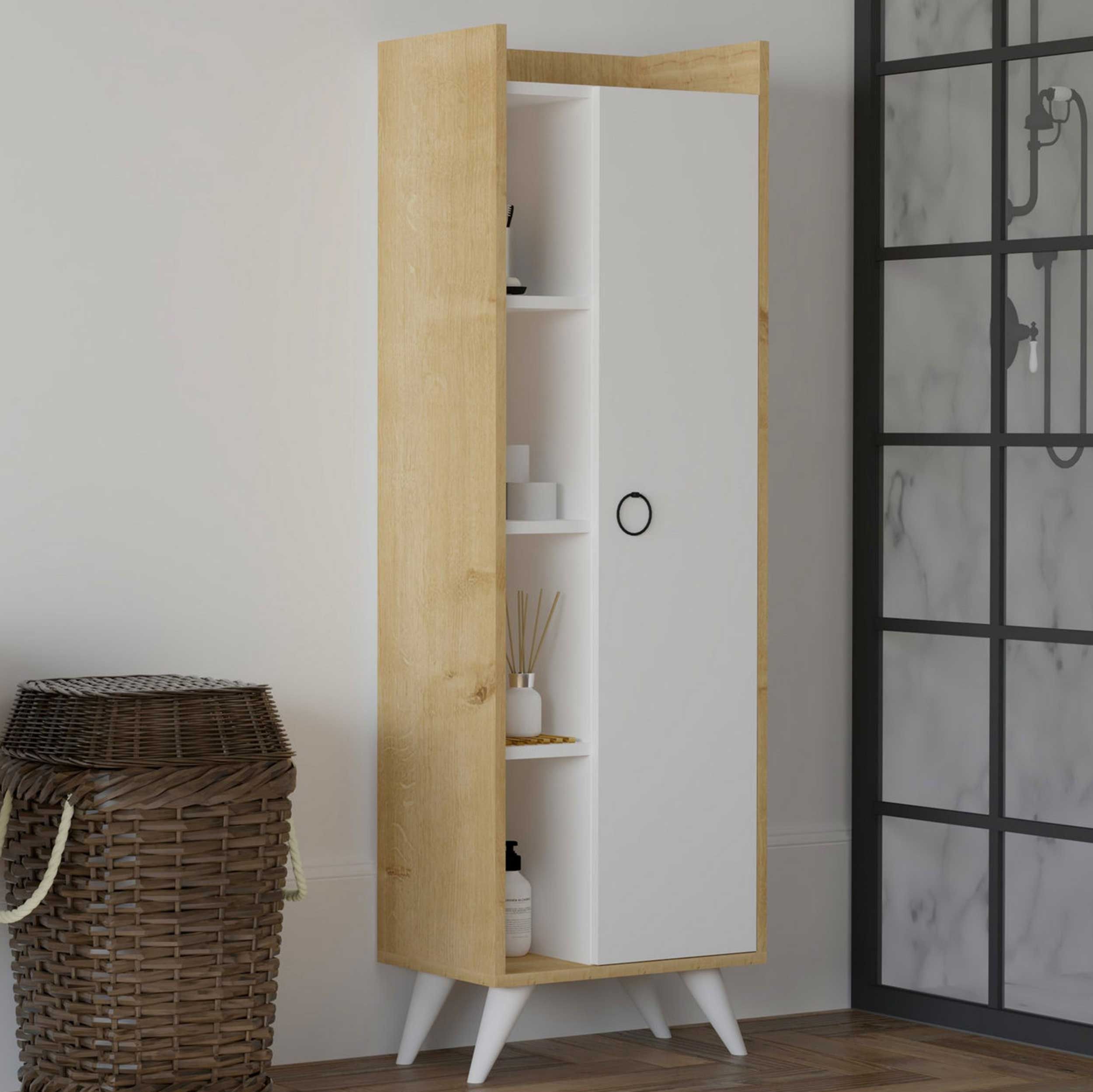 Armoire multifonctions Woody Fashion - 100% Mélamine | Chêne Blanc