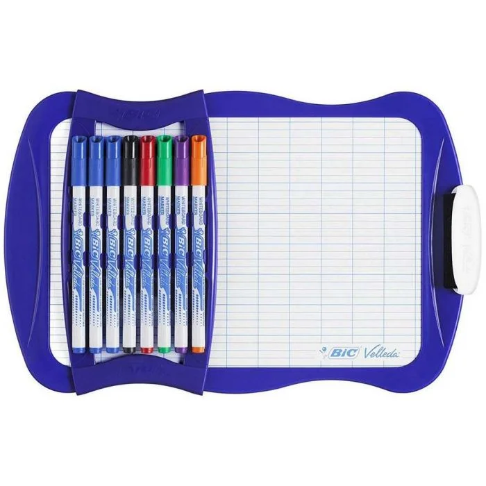 Ardoise blanche avec feutres - 210 x 310 mm BIC Velleda