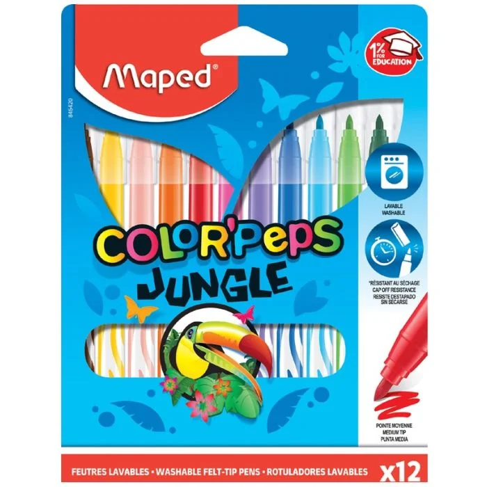 12 feutres Color'Peps Jungle - Assortiment MAPED