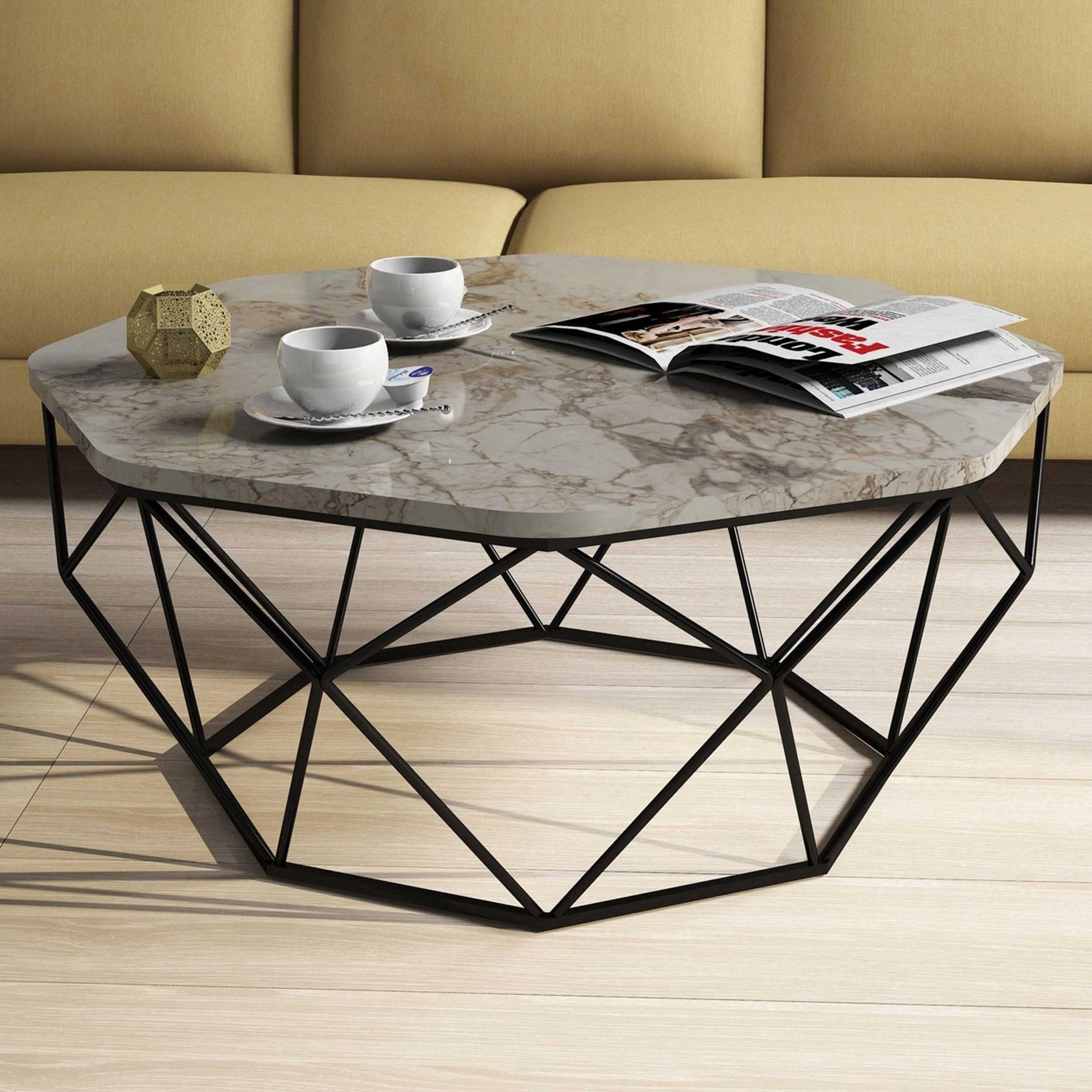 Diamond Table basse | 100 % MÉLAMINE | Blanc