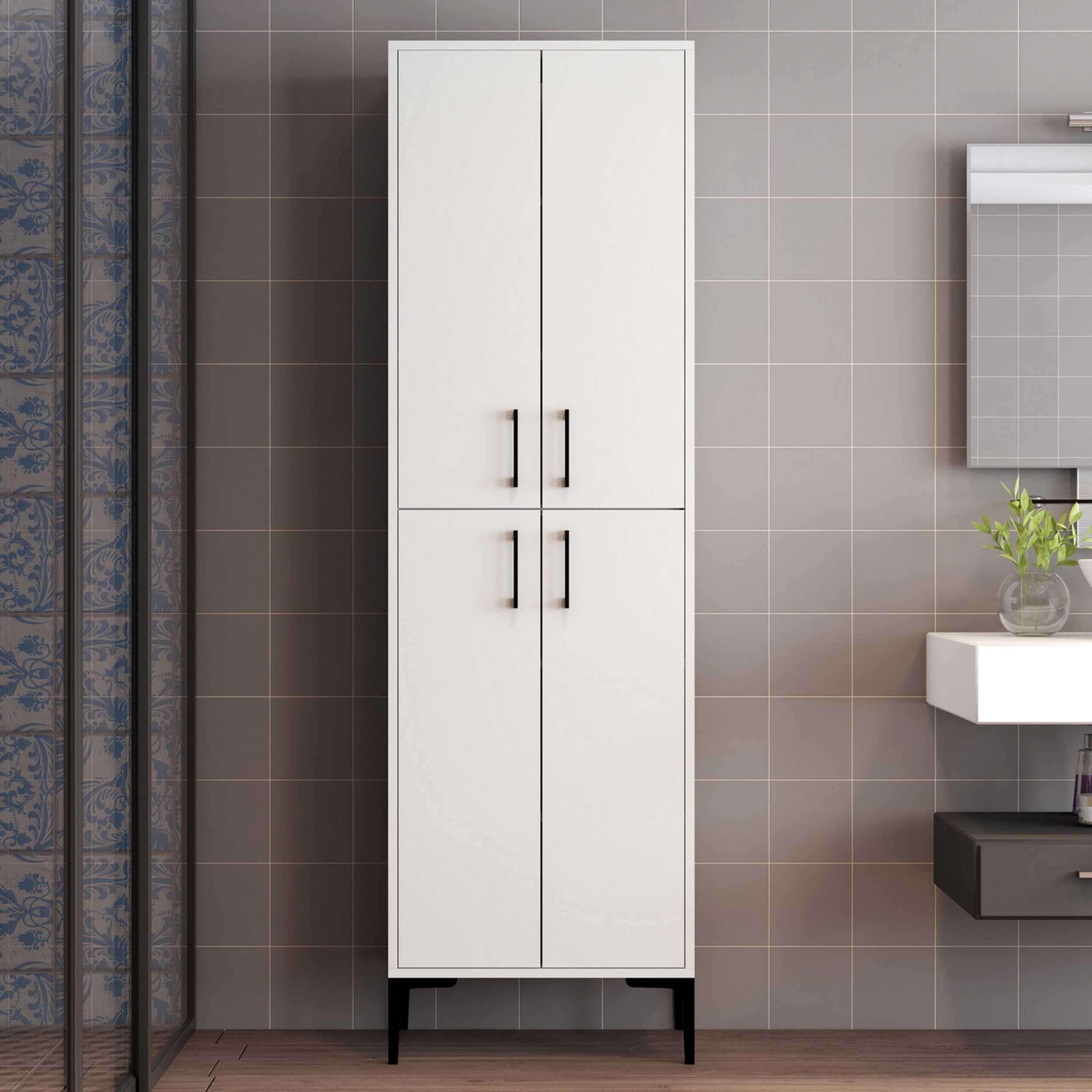 Woody Fashion Multi-Purpose Cabinet | 18mm Thick | White Metal Leg