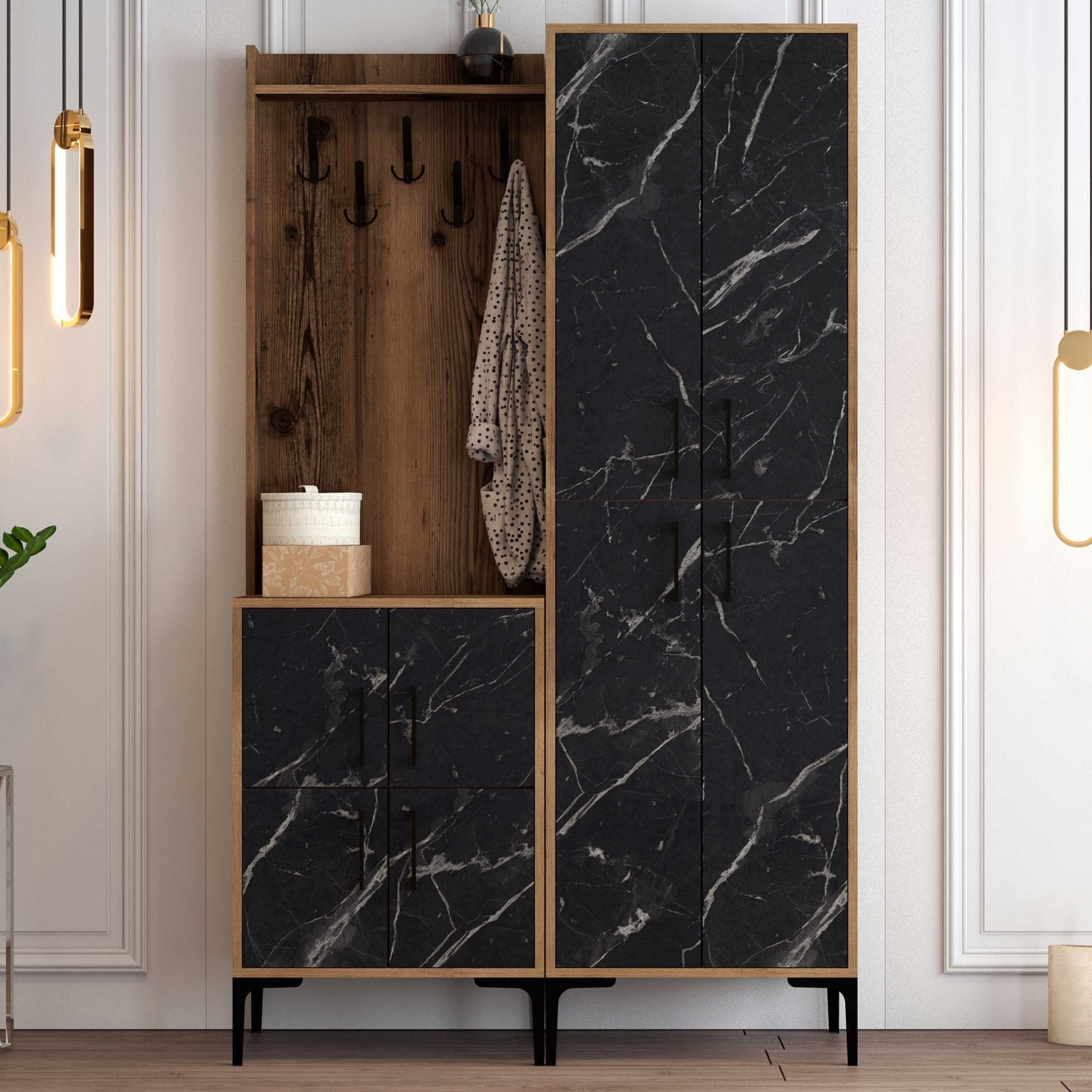 Armoire de vestiaire | 100% mélaminé | Noyer noir