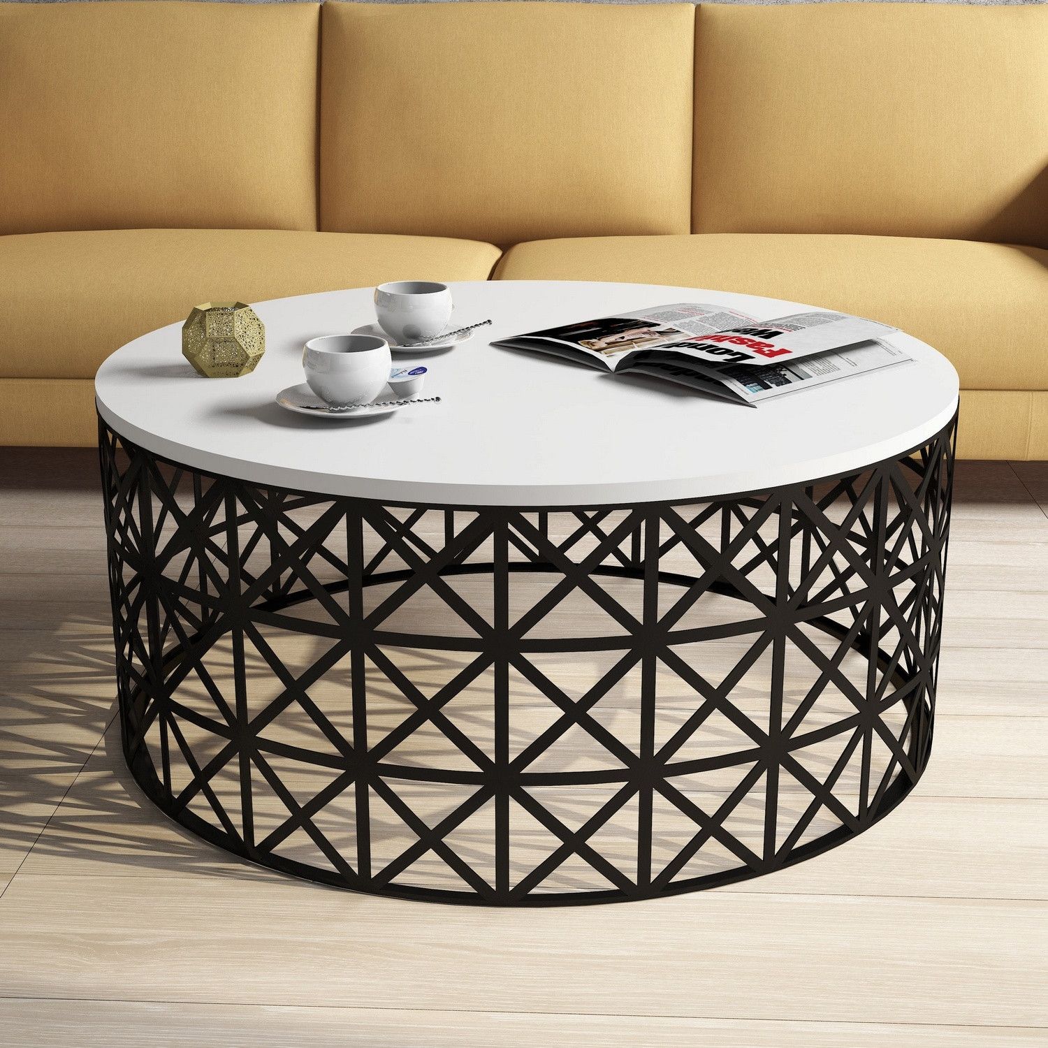 Selin Table basse | 100 % MÉLAMINE | Blanc, Noir