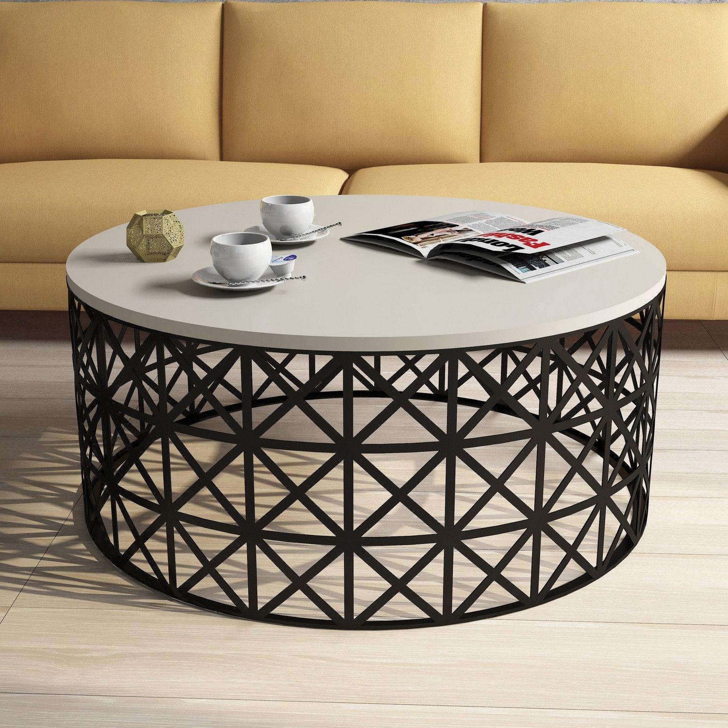 Selin Table basse | 100 % MÉLAMINE | Crème, noir