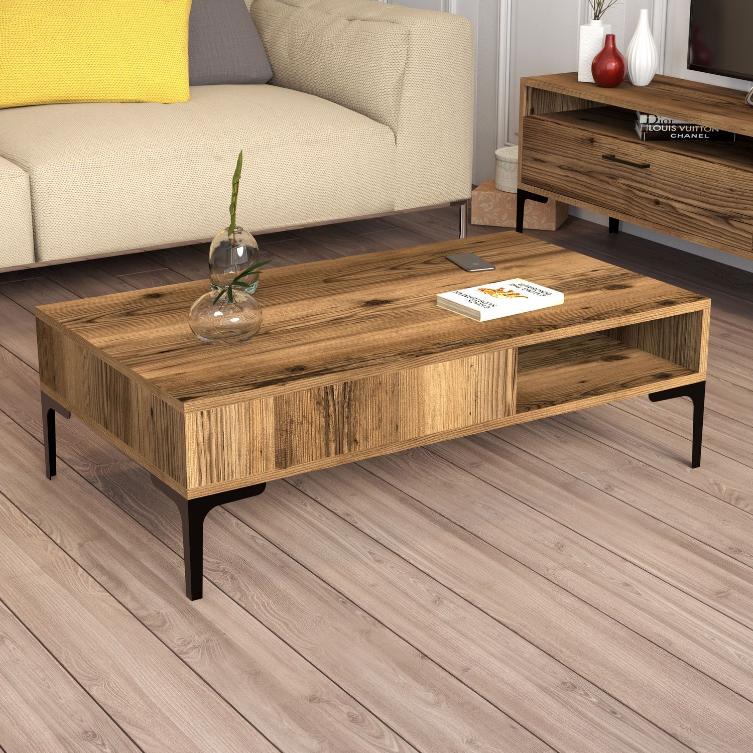 Istanbul Table basse | 100 % MÉLAMINE | Noyer