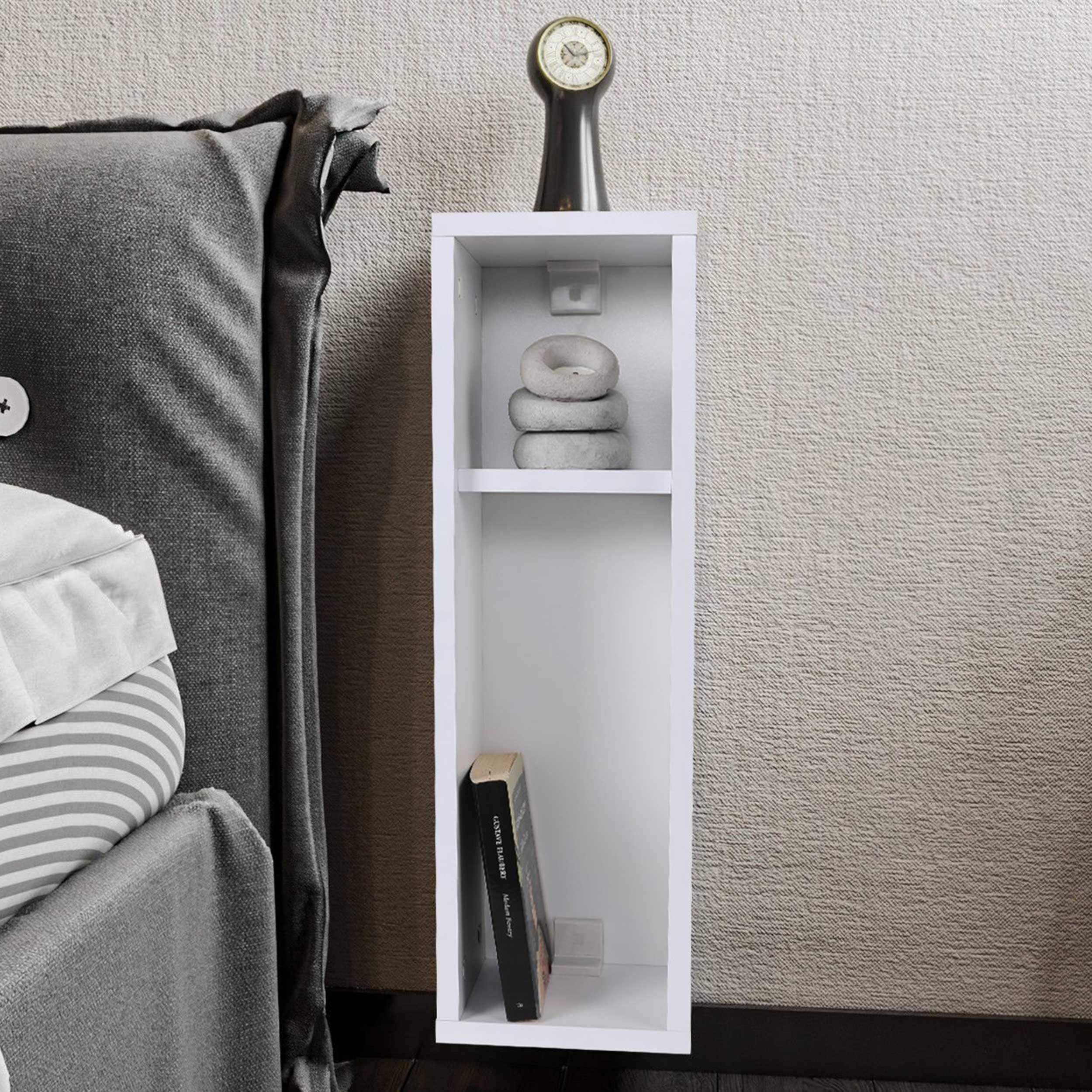 Turra Table de chevet | 100 % MÉLAMINE | Blanc