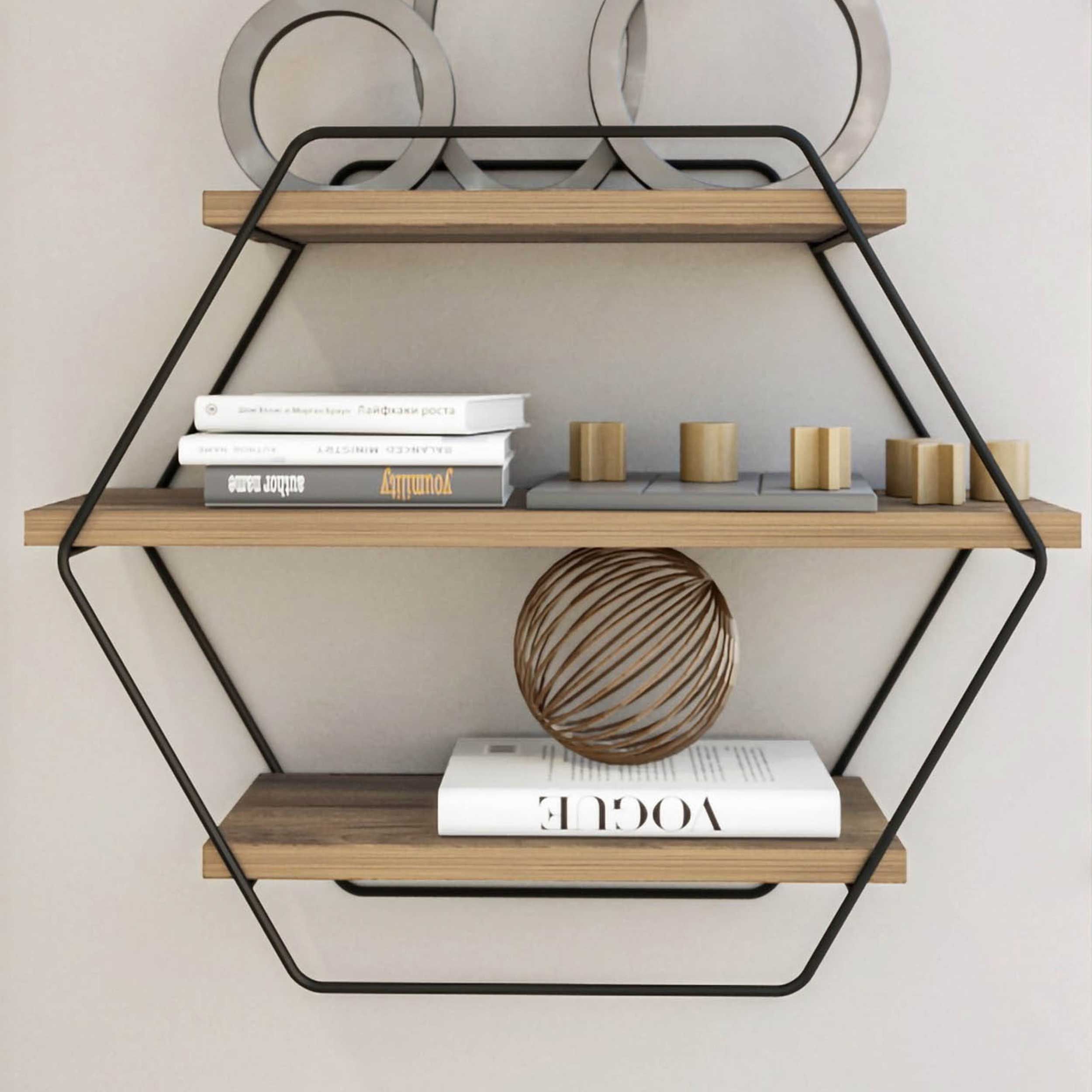 Azra Étagère murale | 100 % MÉLAMINE | Pin Atlantique