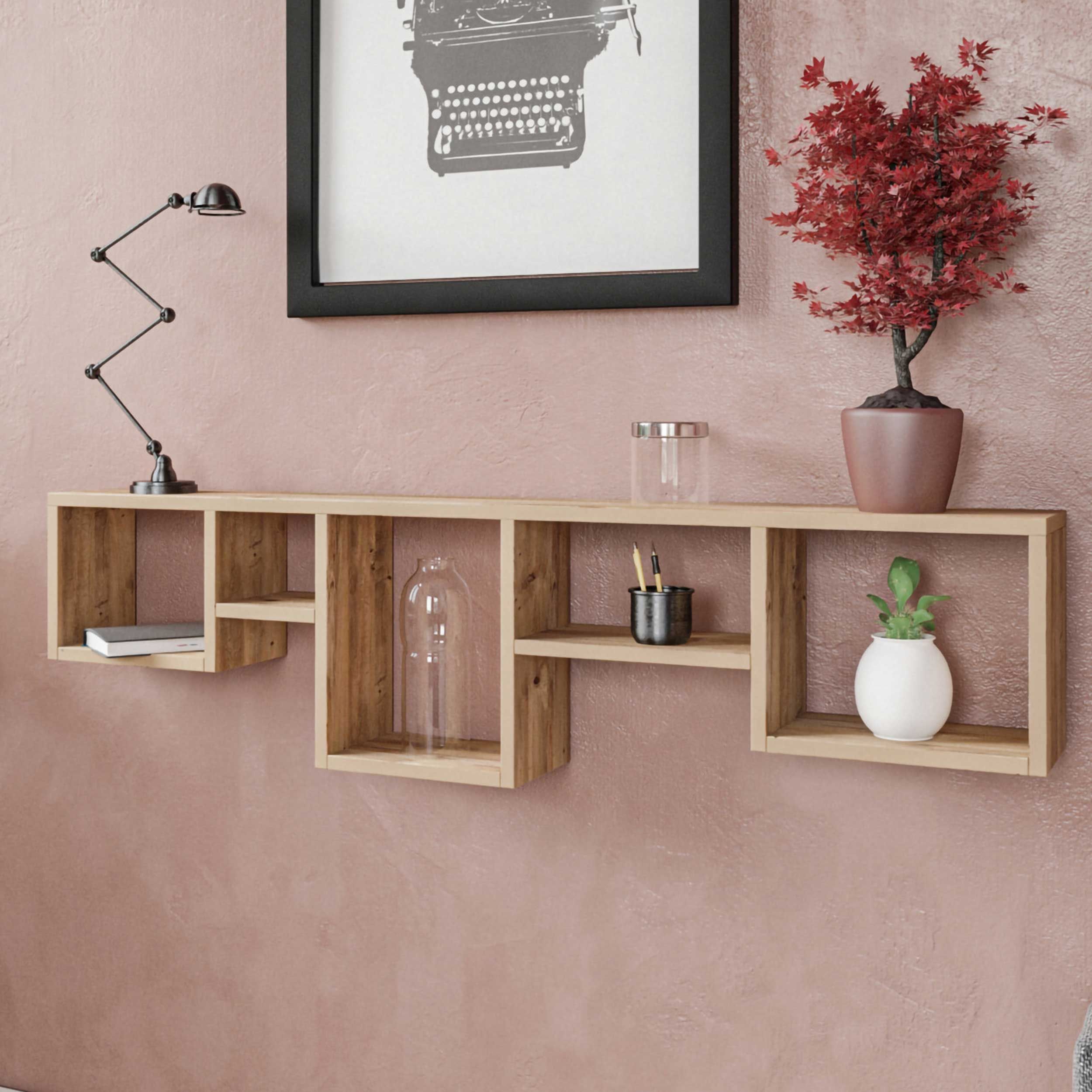 Amanos Étagère murale | 100 % MÉLAMINE | Pin