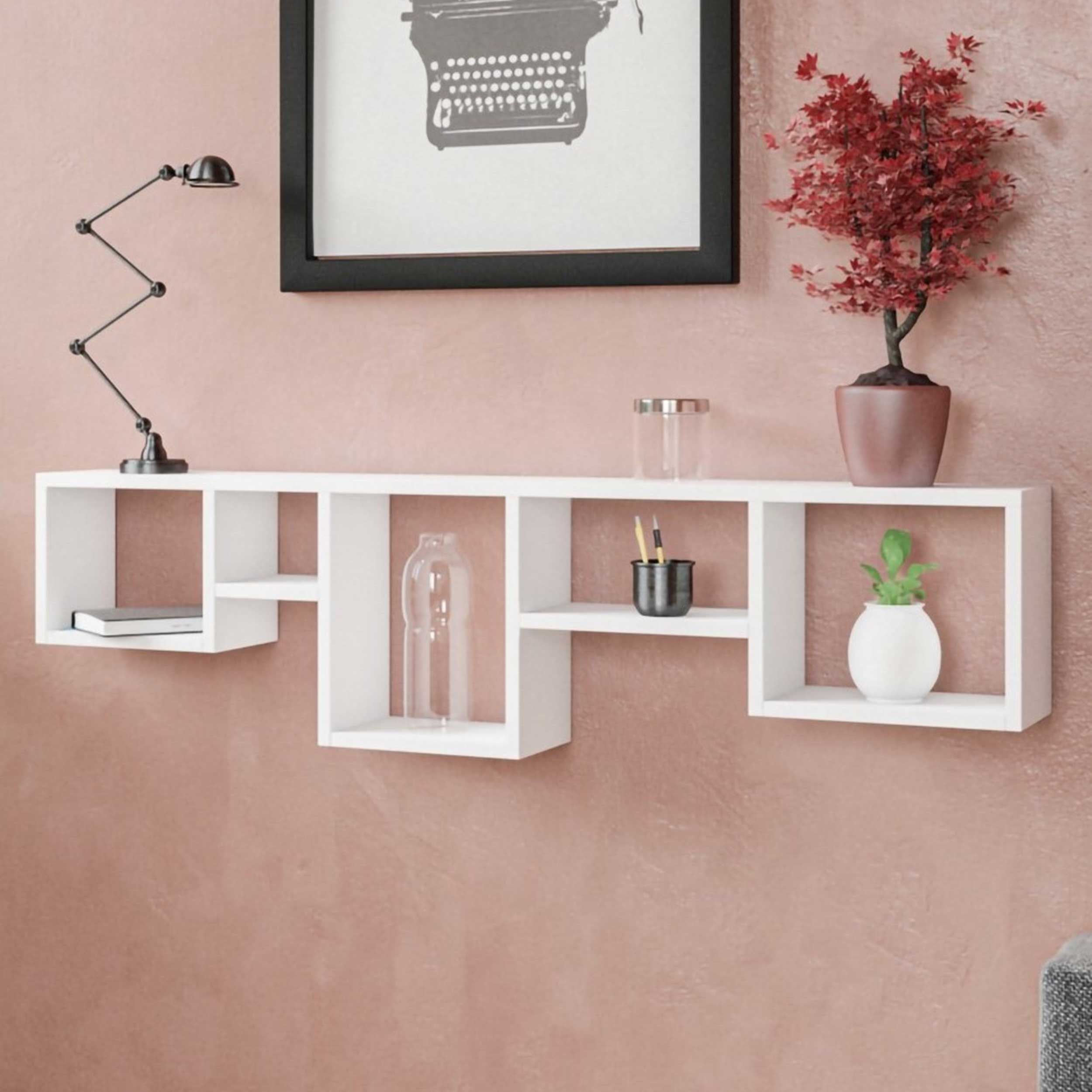 Amanos Étagère murale | 100 % MÉLAMINE | Blanc