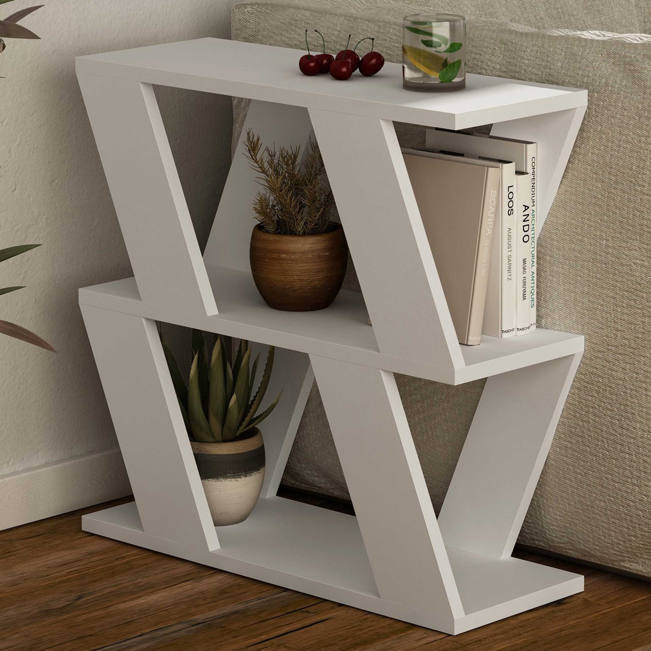 Lazena Table d'appoint | 100 % MÉLAMINE | Blanc