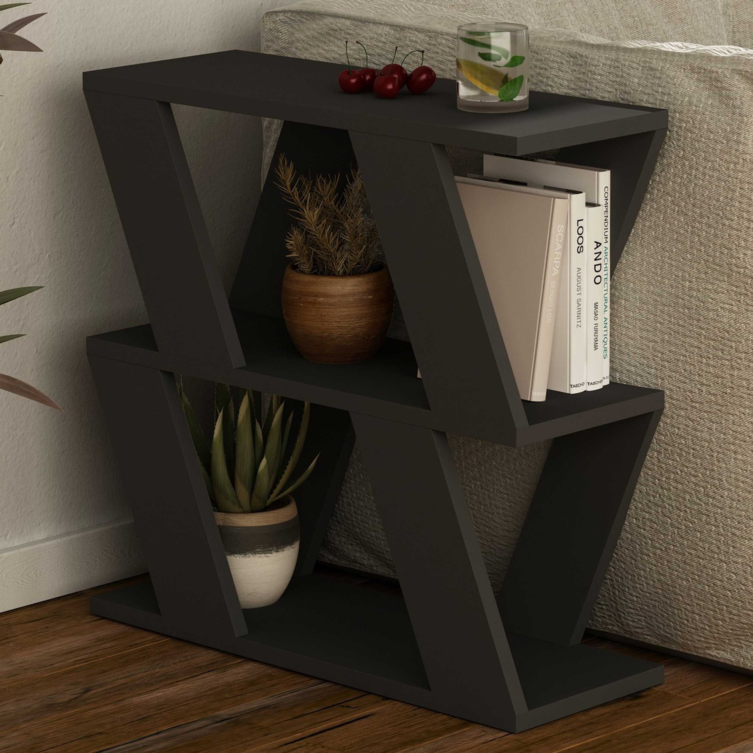 Lazena Table d'appoint | 100 % MÉLAMINE | Anthracite