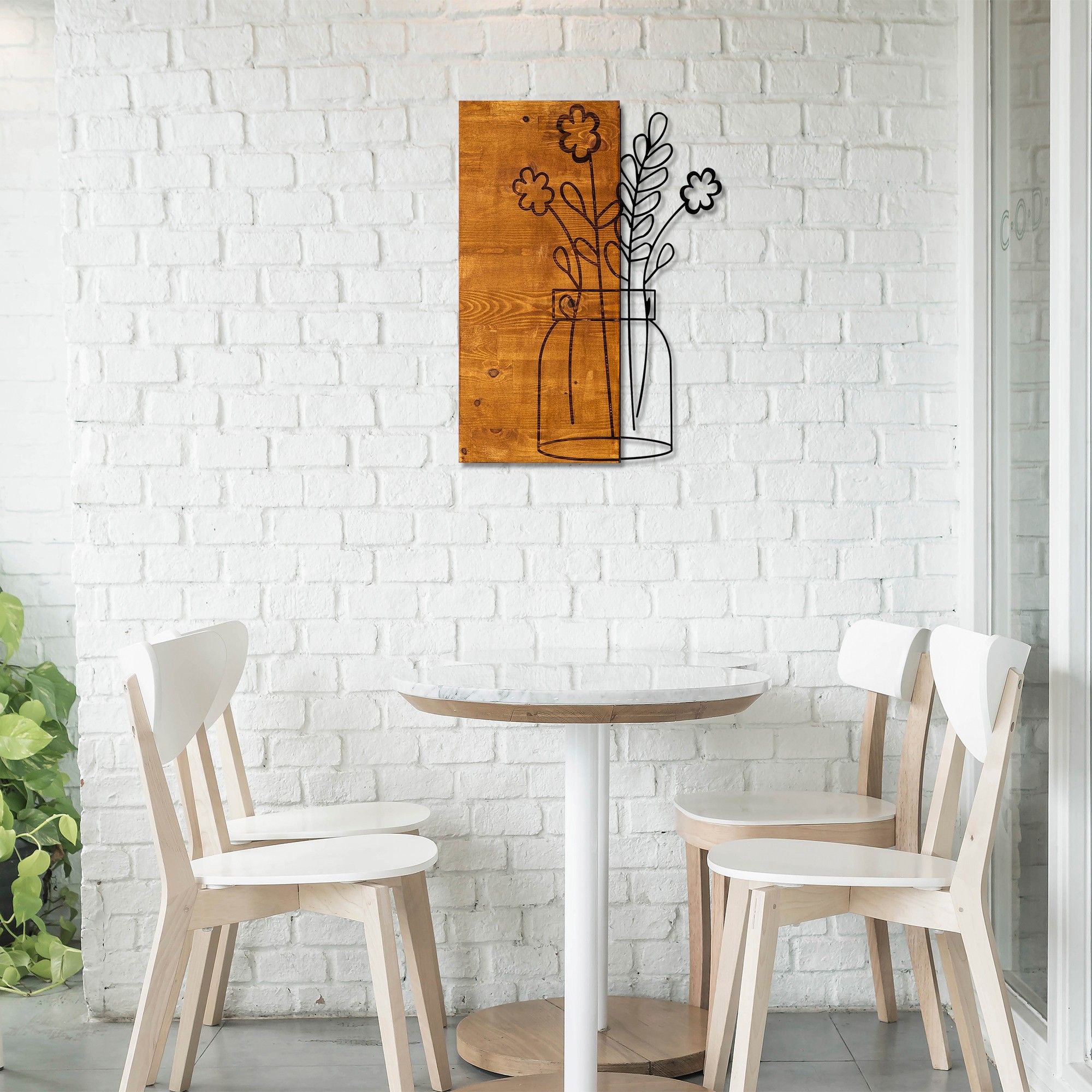 Accessoire mural en bois Skyler - 50% bois/50% métal - 3cm d'épaisseur