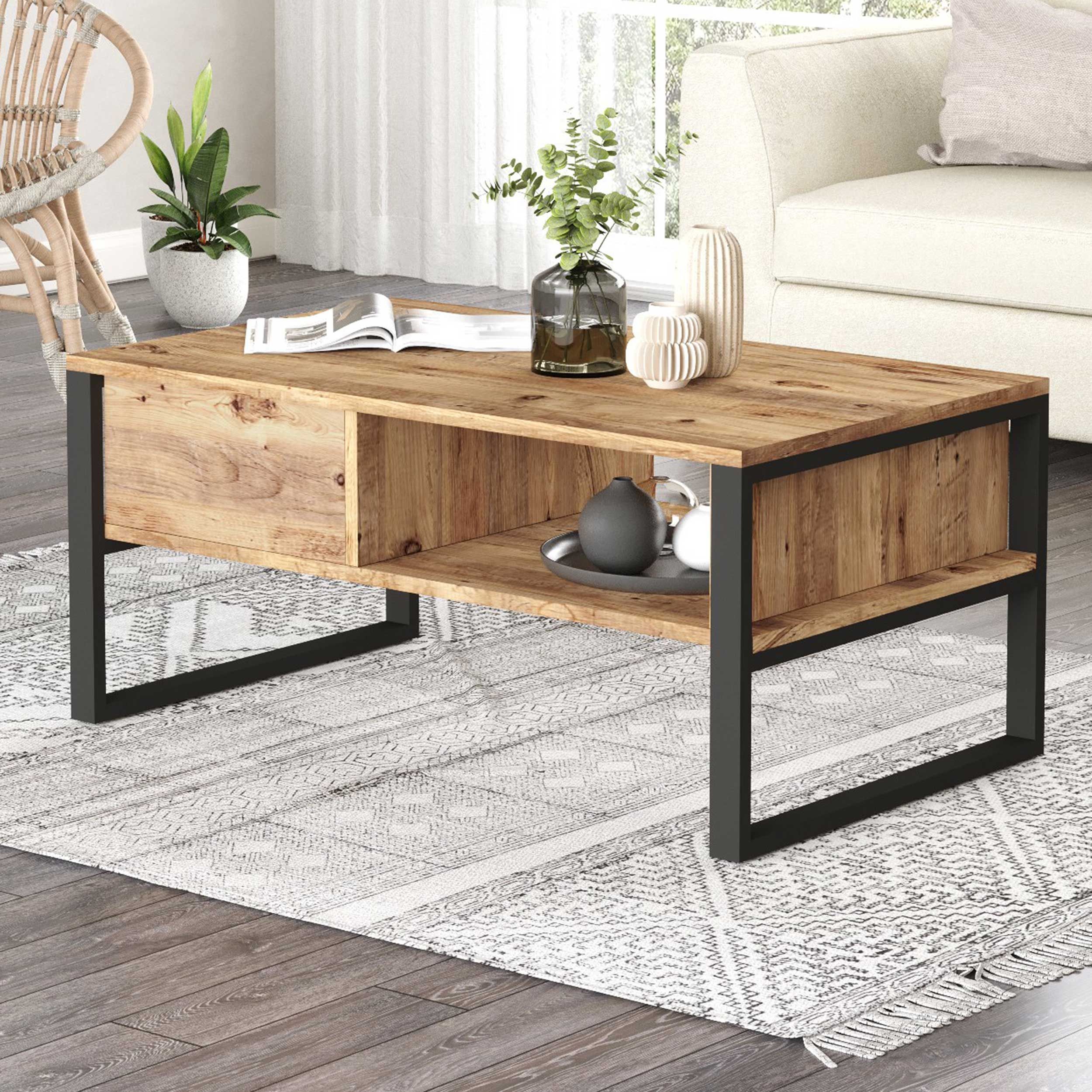 ML34 Table basse | 100 % MÉLAMINE | Pin Atlantique