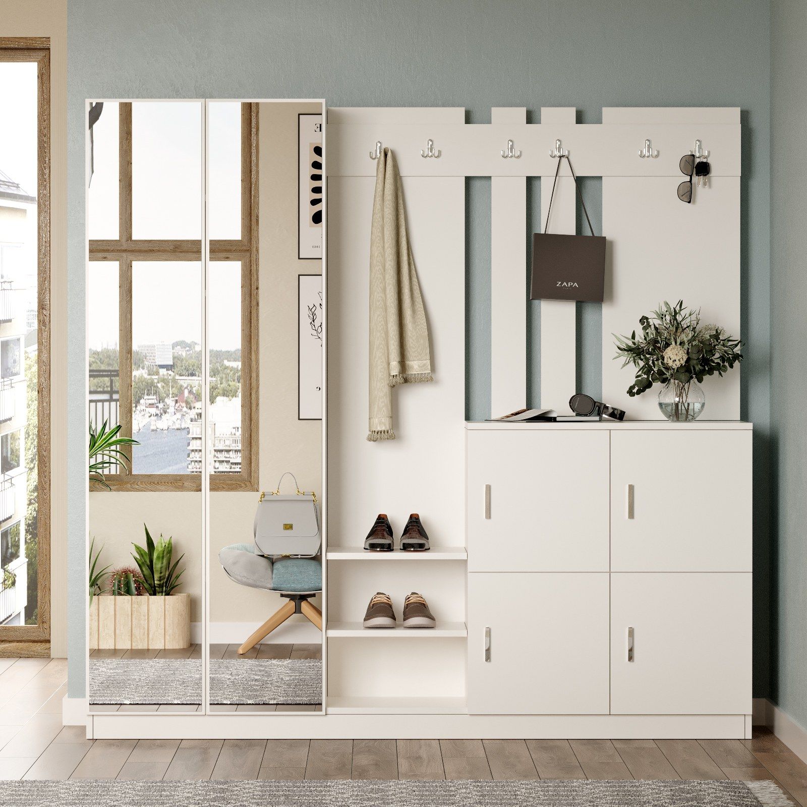 Woody Fashion armoire - Panneau de particules blanc 100% mélaminé