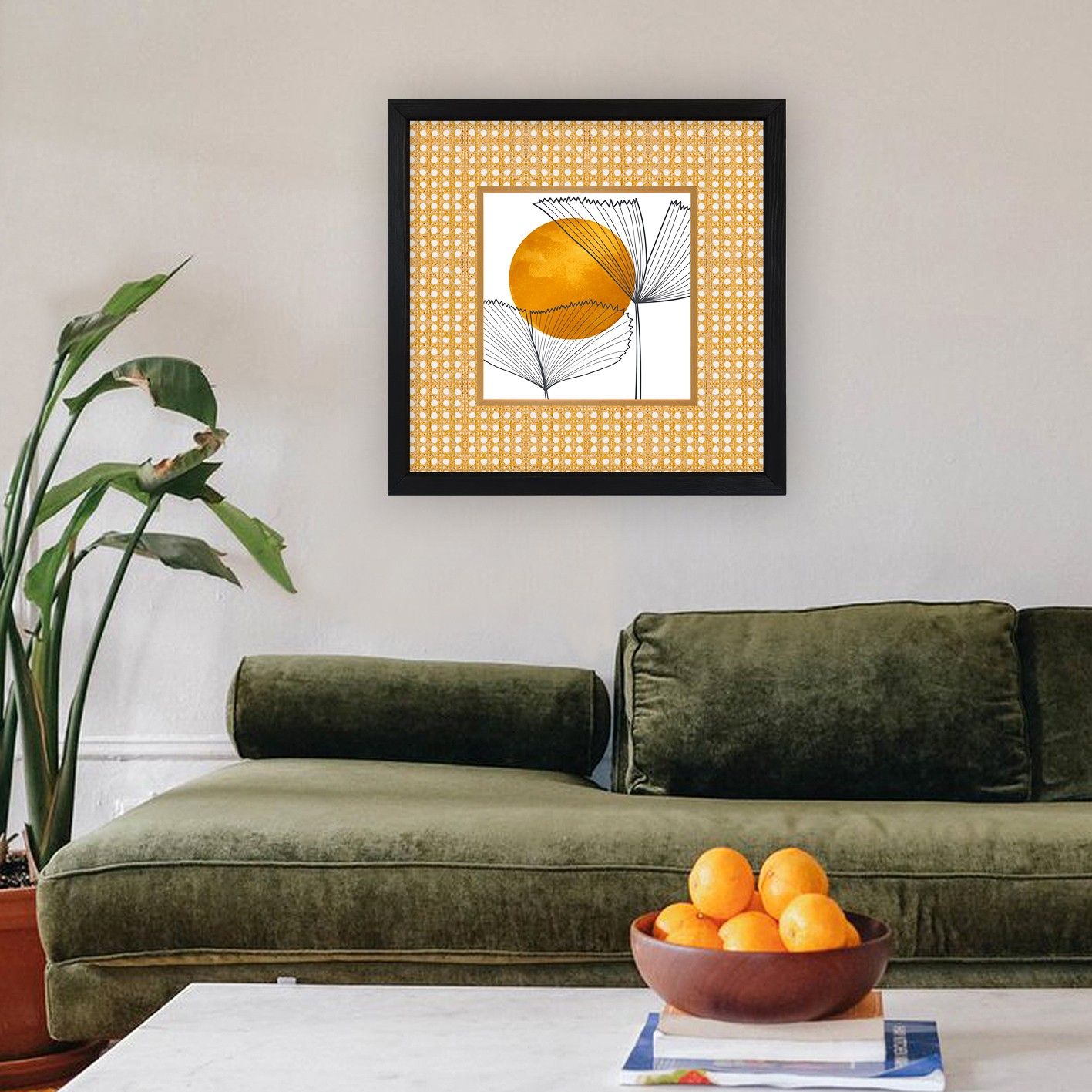 Alpanos Peinture décorative encadrée | 42x42 cm | Multicolore