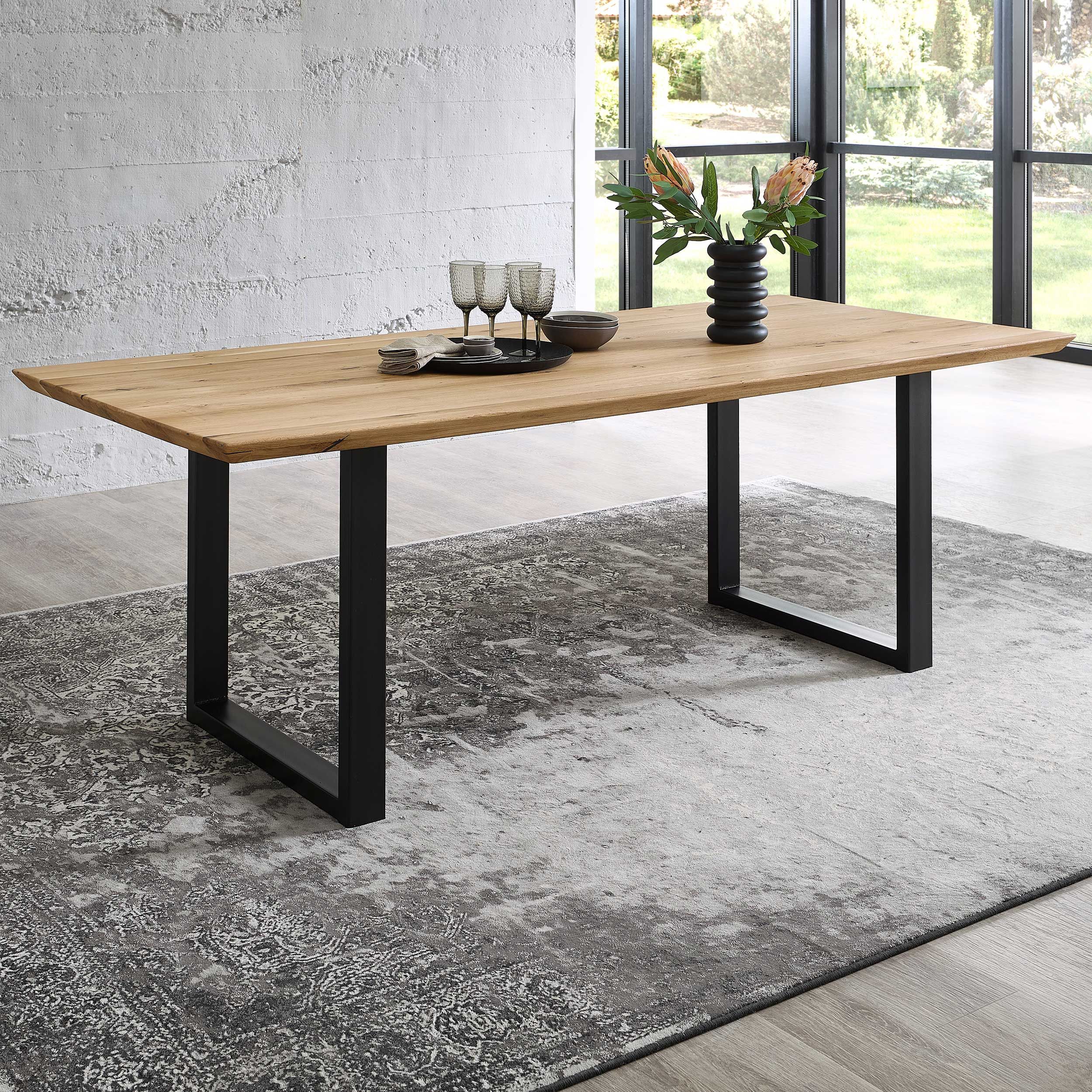 Table de salle à manger Bennet | 220 x 100 x 75 cm | Sonoma Oak design