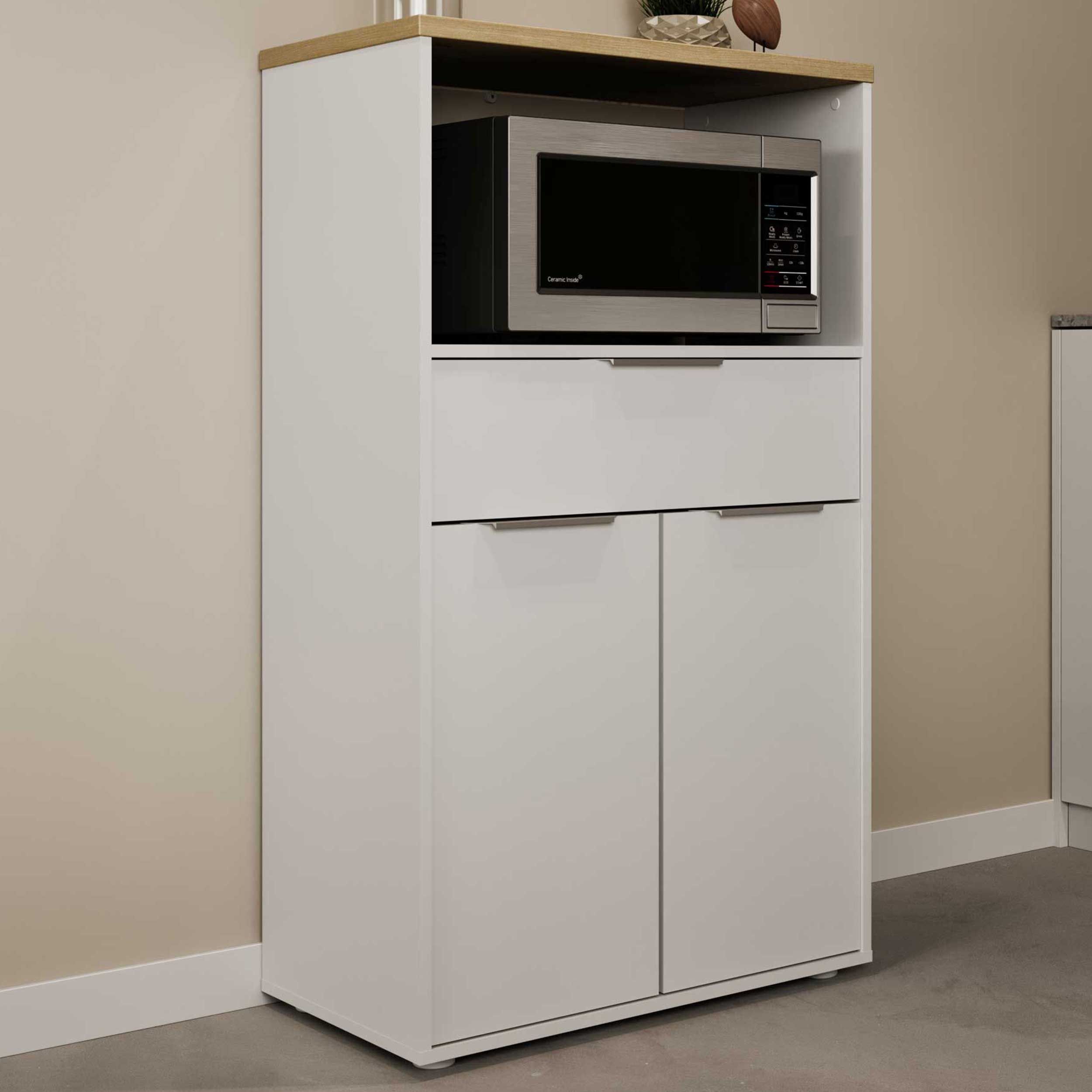Armoire à micro-ondes Access | 70,5 x 39,6 x 122,7 cm | Blanc