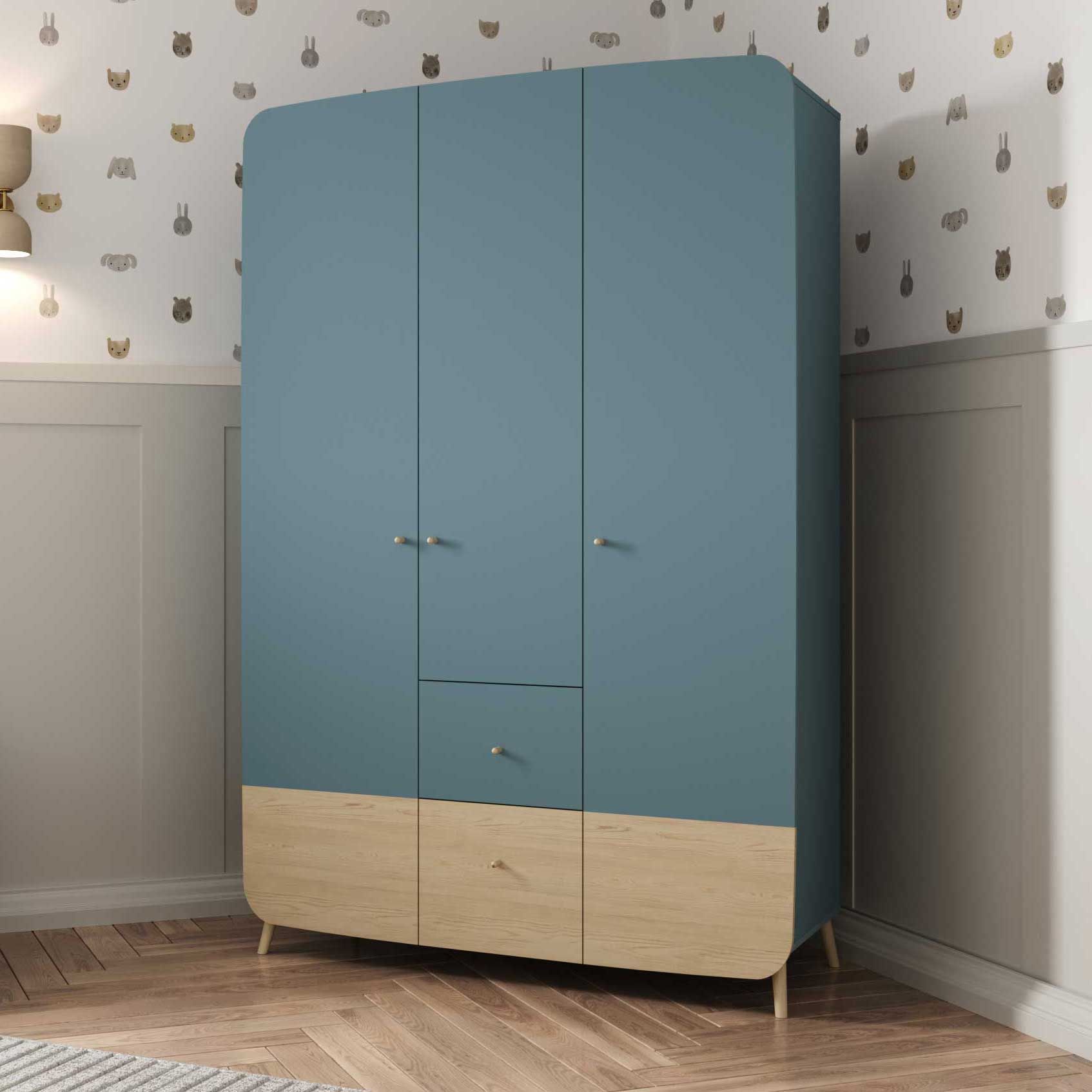 Armoire Firmiana | 127,8 x 49,7 x 203,4 cm | Bleu