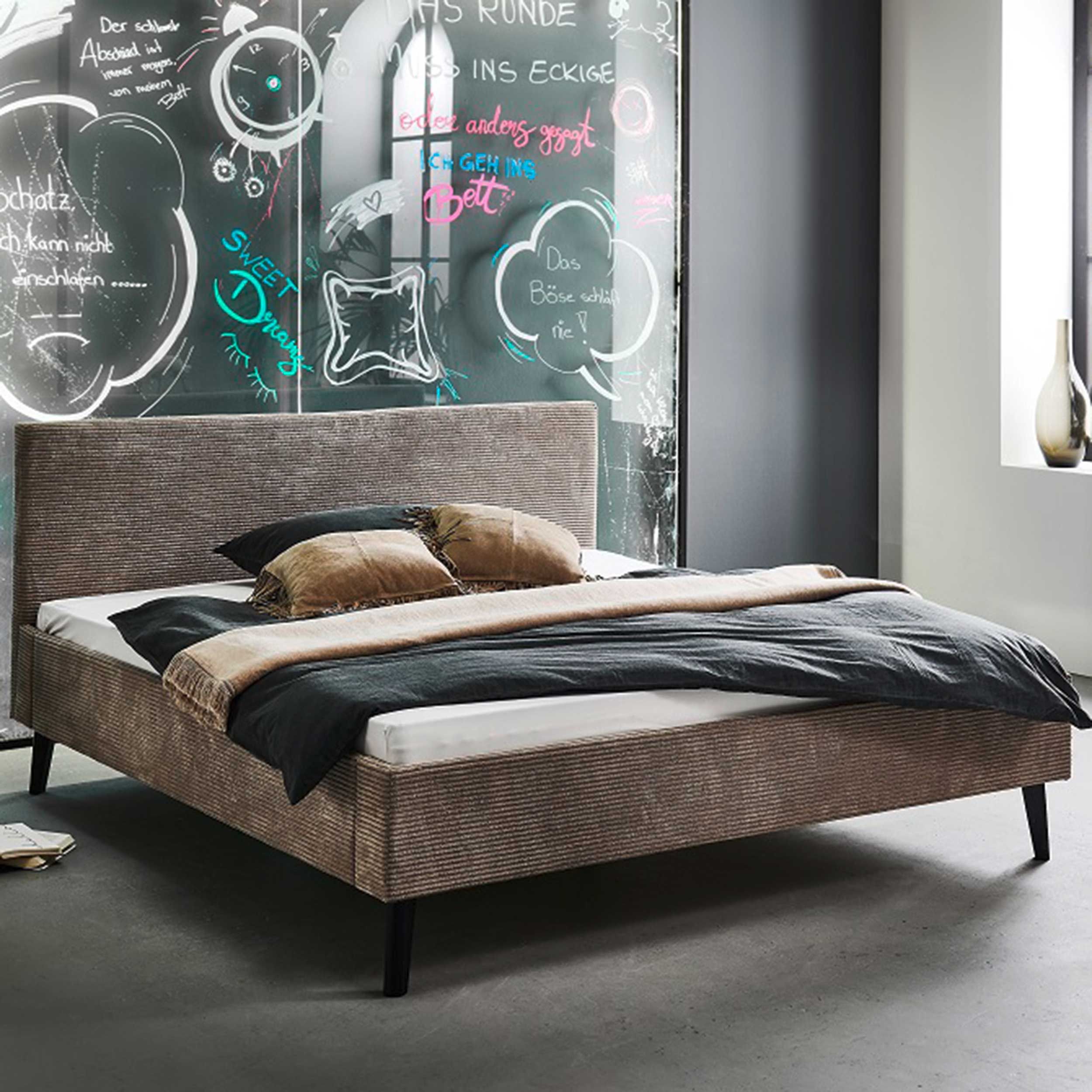 Lit double Avola | 180 x 200 cm | Taupe design