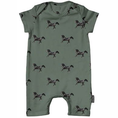 Combishort SNURK Baby Black Horses Green