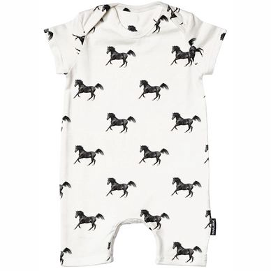 Combishort SNURK Baby Black Horses White
