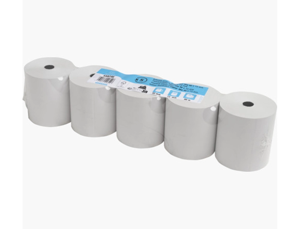 Bobine thermique exacompta tickets de caisse 1 pli sans bpa 80x73mm mandrin 12mm metrage 80m coloris blanc