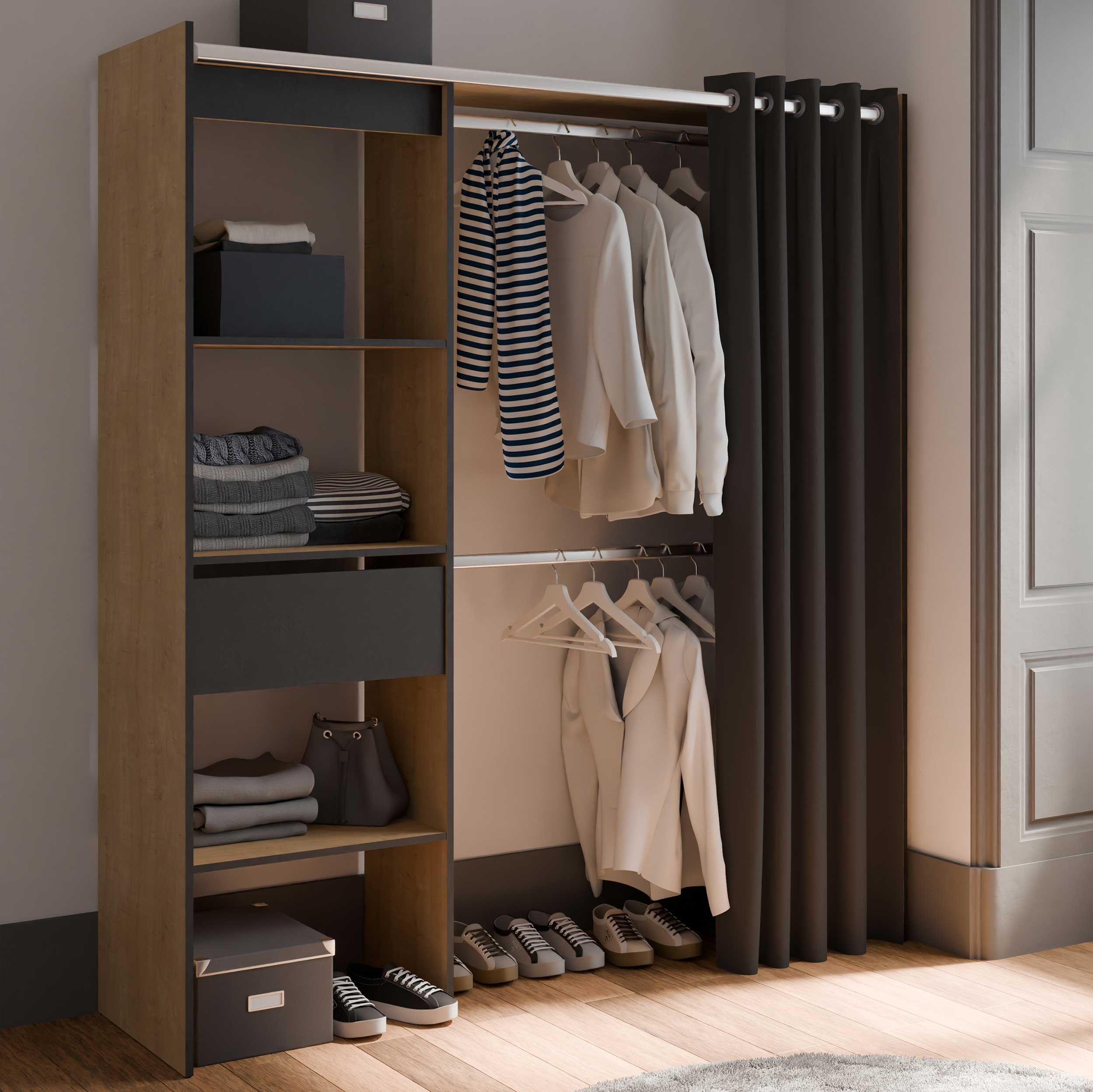 Armoire Chicago - 50x114x192 cm - Brun/chêne