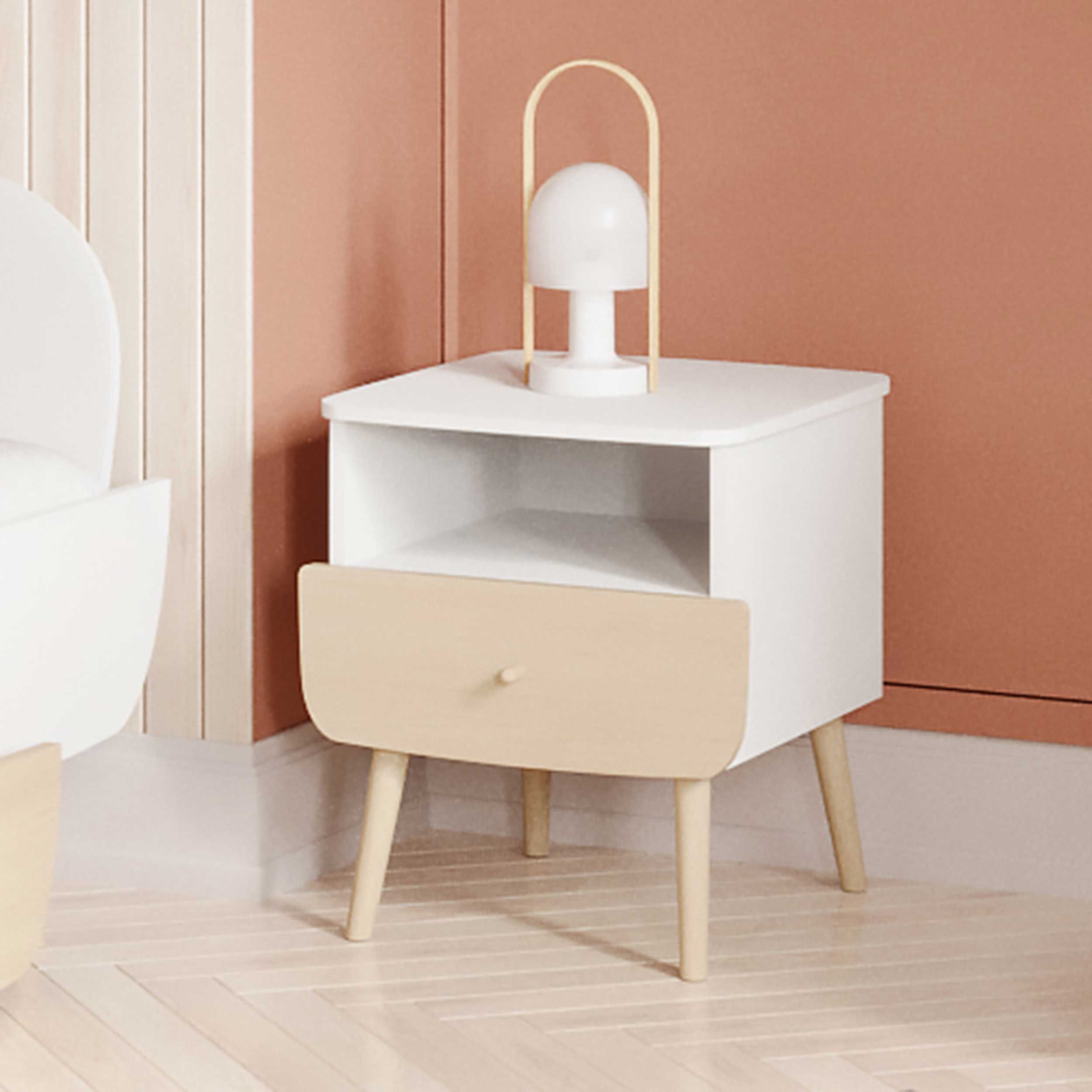 Table de chevet Firmiana | 48 x 45 x 50 cm | Blanc