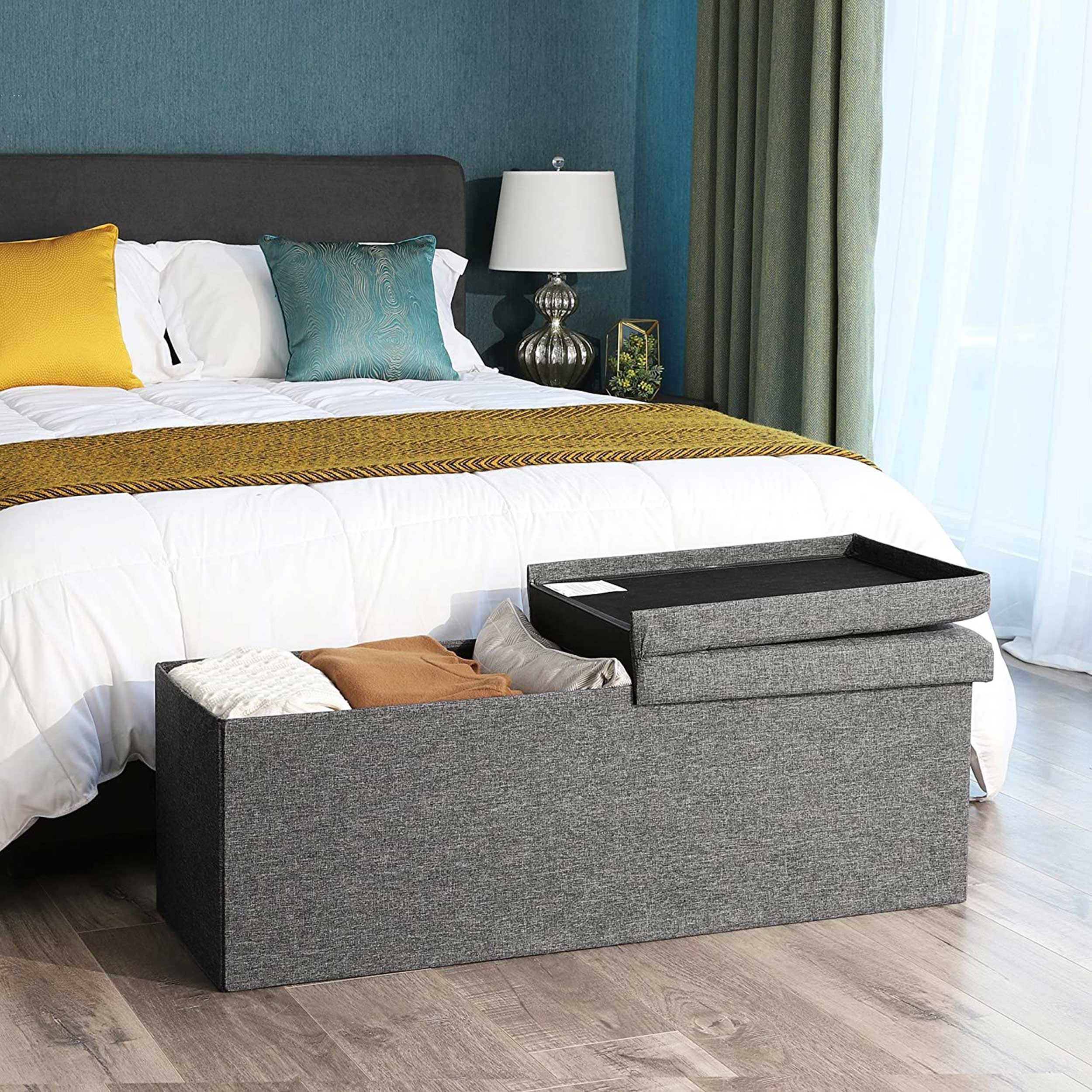 Banc à chaussures pliant, pouf 120L, capacité de charge 300 kg