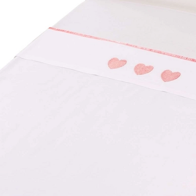 Drap Lit Bébé Briljant Luna Bordure Corail Coton