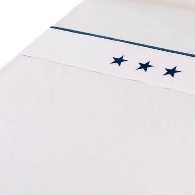 Drap Lit Bébé Briljant Mats Borduur Navy Coton