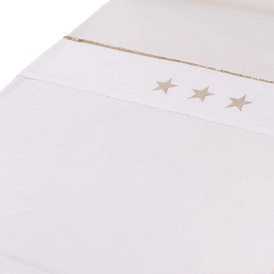 Drap Lit Bébé Briljant Mats Borduur Taupe Coton