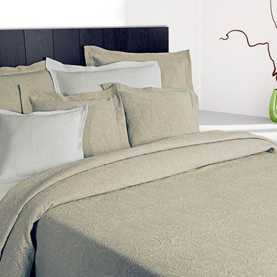 Couvre-lit Bamar Limoges Ecru Taupe