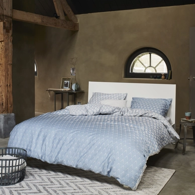 Housse de Couette Esprit Mina Bleu Satin de Coton