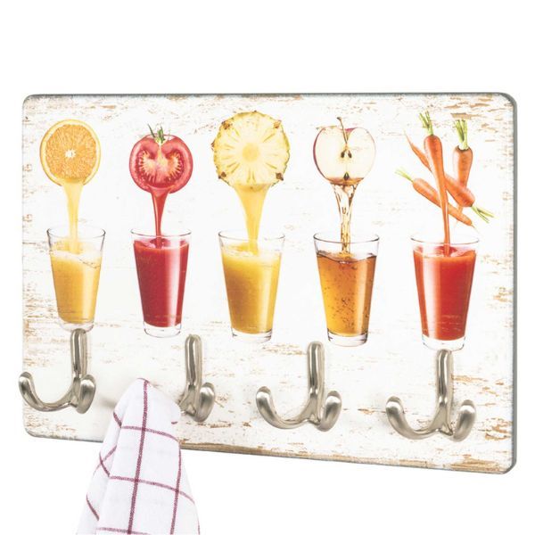 Panneau mural avec 4 crochets | 30 x 5 x 21 cm | Design cocktail