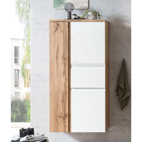 Armoire de rangement de taille moyenne Varese | 65 x 35 x 130 cm | Blanc