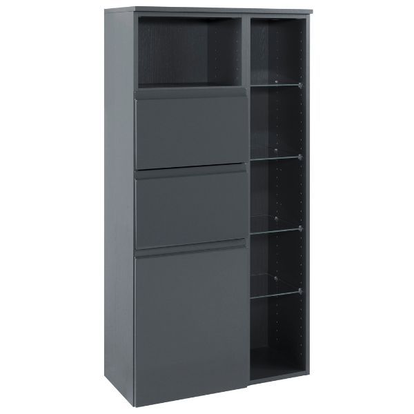 Armoire de rangement multifonctionnelle Cardiff | 65 x 35 x 130 cm | Gris