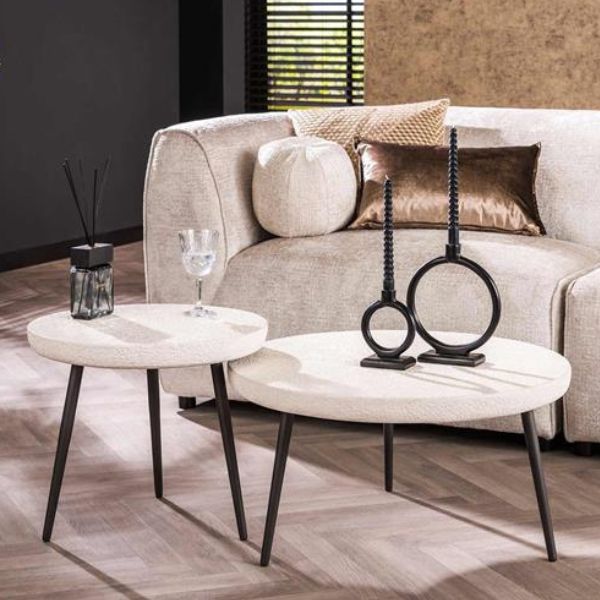 Set de table basse | Grande et petite table basse | Blanc