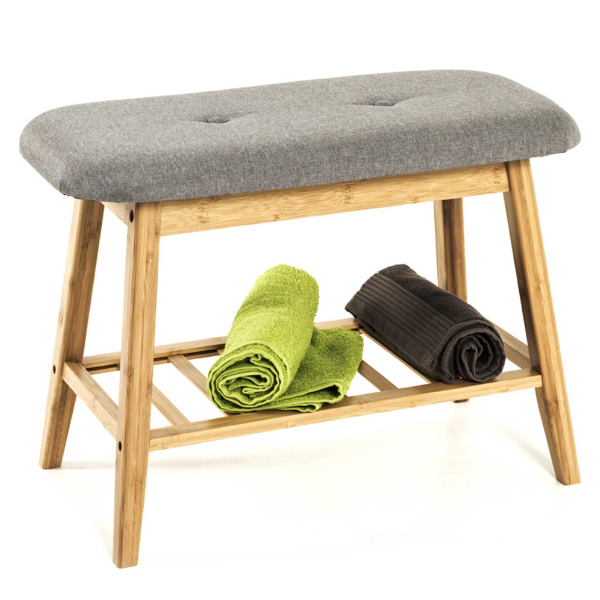 Banc avec support de rangement | 60 x 30 x 44 cm | Bamboedesign