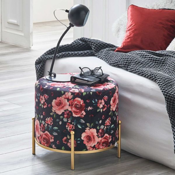 Tabouret | Ø48 cm x 40 cm | Motif rose