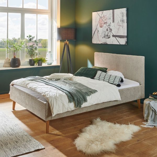 Lit double Crete | 140 x 200 cm | Taupe design