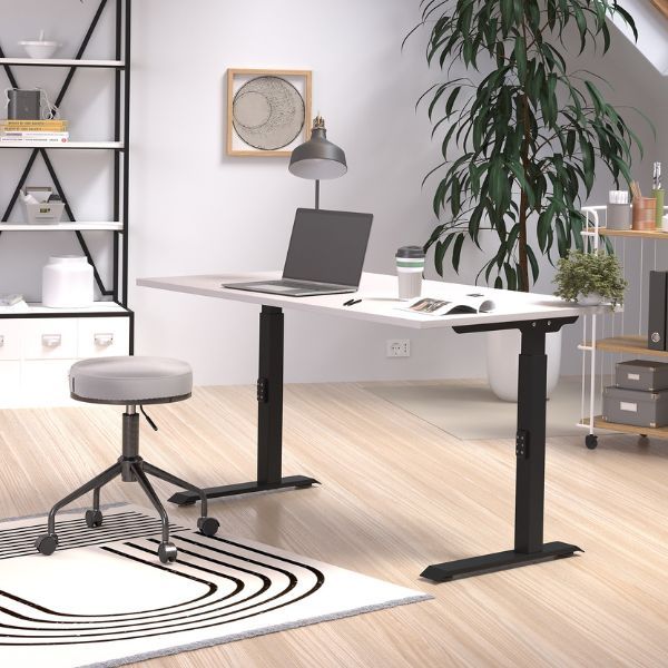 Bureau Hermoso | 140 x 80 x 91 cm | Design gris-noir