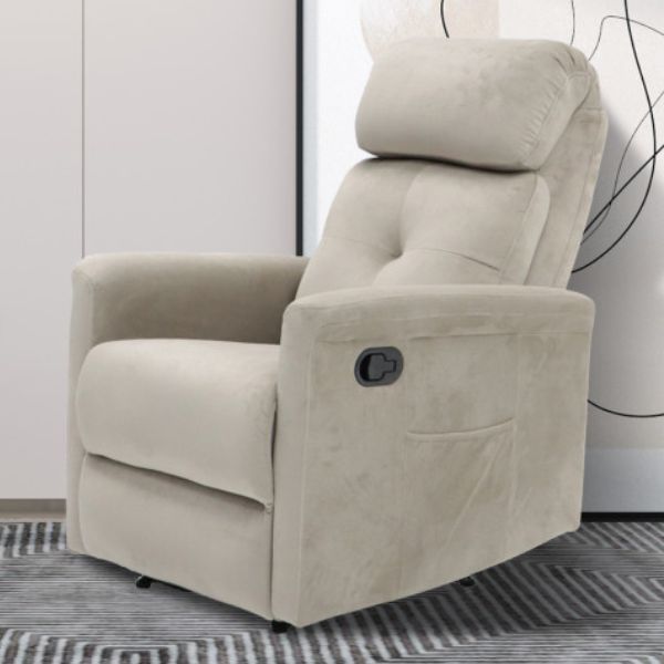 Fauteuil relax Wuhan | 78 x 86 x 105 cm | Réglable manuellement | Taupe