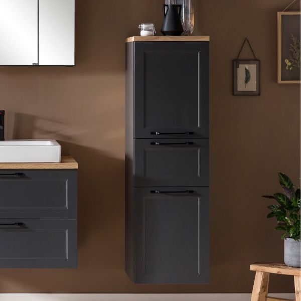 Armoire de rangement de taille moyenne Meran | 40 x 35 x 130 cm | Gris