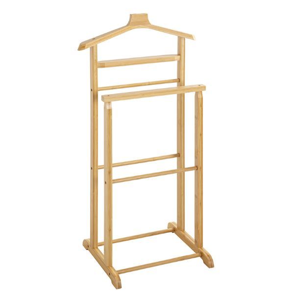 Porte-vêtements avec porte-pantalons | Design en bambou