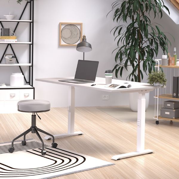 Bureau Hermoso | 120 x 80 x 91 cm | Design gris-blanc