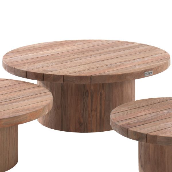 Table basse de jardin Noah | Ø92 x 34 cm | Bois de teck